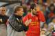 MELBOURNE, AUSTRALIA - JULY 24: Liverpool FC Manager Brendan Rodgers (L) looks on as Luis Suarez of Liverpool is substituted into the match during the match between the Melbourne Victory and Liverpool at the Melbourne Cricket Ground on July 24, 2013 in Melbourne, Australia. (Photo by Scott Barbour/Getty Images)
