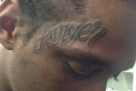 Nile Ranger Tattoos Name on Forehead