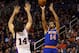 PHOENIX, AZ - DECEMBER 26: Chris Copeland #14 of the New York Knicks puts up a shot over Luis Scola #14 of the Phoenix Suns during the NBA game at US Airways Center on December 26, 2012 in Phoenix, Arizona. NOTE TO USER: User expressly acknowledges and agrees that, by downloading and or using this photograph, User is consenting to the terms and conditions of the Getty Images License Agreement. (Photo by Christian Petersen/Getty Images)