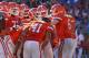 November 10, 2012; Gainesville FL, USA; Florida Gators quarterback Jeff Driskel (6) huddles up with the offensive during the second half against the Louisiana-Lafayette Ragin Cajuns at Ben Hill Griffin Stadium.Florida Gators defeated the Louisiana-Lafayette Ragin Cajuns 27-20. Mandatory Credit: Kim Klement-USA TODAY Sports