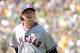 Jul 27, 2013; Oakland, CA, USA; Los Angeles Angels pitcher Scott Downs (37) reacts after being pulled from the game during a pitching change against the Oakland Athletics in the seventh inning at O.Co Coliseum. The Athletics defeated the Angels 3-1. Mandatory Credit: Cary Edmondson-USA TODAY Sports