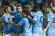 SO KON PO, HONG KONG - JULY 27: Edin Dzeko (2ndL) is congratulated by team mates after scoring during the Barclays Asia Trophy Final match between Manchester City and Sunderland at Hong Kong Stadium on July 27, 2013 in So Kon Po, Hong Kong. (Photo by Victor Fraile/Getty Images)