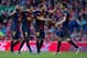 BILBAO, SPAIN - APRIL 27: Alexis Alejandro Sanchez (2ndL) of FC Barcelona celebrates scoring their second goal with teammates Pedro Rodriguez Ledesma (L), Jordi Alba (2ndR) and Cesc Fabregas (R) during the La Liga match between Athletic Club de Bilbaoand FC Barcelona at San Mames Stadium on April 27, 2013 in Bilbao, Spain. (Photo by Gonzalo Arroyo Moreno/Getty Images)