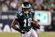 PHILADELPHIA, PA - JANUARY 09: Jeremy Maclin #18 of the Philadelphia Eagles runs down field against the Green Bay Packers during the 2011 NFC wild card playoff game at Lincoln Financial Field on January 9, 2011 in Philadelphia, Pennsylvania. (Photo by Chris Trotman/Getty Images)