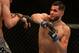 Apr 20, 2013; San Jose, CA, USA; Tim Means (left) fights Jorge Masvidal (right) during the lightweight bout prelims of the UFC on Fuel TV at HP Pavilion. Mandatory Credit: Kyle Terada-USA TODAY Sports