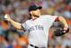 BALTIMORE, MD - JULY 27: Ryan Dempster #46 of the Boston Red Sox pitches in the second inning against the Baltimore Orioles at Oriole Park at Camden Yards on July 27, 2013 in Baltimore, Maryland. (Photo by Greg Fiume/Getty Images)