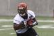 May 10, 2013; Cincinnati, OH, USA; Cincinnati Bengals second round draft pick running back Giovani Bernard runs with ball during the Bengals rookie minicamp at Paul Brown Stadium. Mandatory Credit: David Kohl-USA TODAY Sports
