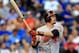 KANSAS CITY, MO - JULY 24: Matt Wieters #32 of the Baltimore Orioles bats during the game against the Kansas City Royals at Kauffman Stadium on July 24, 2013 in Kansas City, Missouri. (Photo by Jamie Squire/Getty Images)