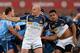 PRETORIA, SOUTH AFRICA - JULY 27: Stephen Moore (R) of Brumbies reacts after a scrum down during the SupeRugby semi final match between Vodacom Bulls and Brumbies at Loftus Versfeld Stadium on July 27, 2013 in Pretoria, South Africa. (Photo by Duif du Toit/Gallo Images/Getty Images)