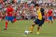 SORIA, SPAIN - JULY 21: Diego Costa of Atletico de Madrid controls the ball during the Jesus Gil y Gil Trophy between Club Atletico de Madrid and Numancia C. D. at Sporting Club Uxama on July 21, 2013 in Burgo de Osma, Soria, Spain. (Photo by Gonzalo Arroyo Moreno/Getty Images)