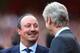 LONDON, ENGLAND - AUGUST 03: Manager Rafael Benitez of Napoli talks to manager Arsene Wenger of Arsenal during the match between Arsenal and Napoli at Emirates Stadium on August 3, 2013 in London, England. (Photo by Paul Gilham/Getty Images)