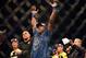 Aug 3, 2013; Rio De Janeiro, Brazil; Phil Davis (pink shorts) celebrates after defeating Lyoto Machida (not pictured) during UFC 163 at HSBC Arena. Mandatory Credit: Jason Silva-USA TODAY Sports