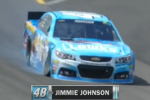 Watch: Johnson Blows Tire While Leading Near Halfway Point