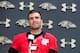 May 22, 2013; Baltimore, MD, USA; Baltimore Ravens quarterback Joe Flacco (5) is interviewed after organized team activities at the Under Armour Training Facility. Mandatory Credit: Evan Habeeb-USA TODAY Sports