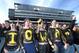 Nov 12, 2011; Iowa City, IA, USA; Iowa Hawkeyes fans with body paint during the game against the Michigan State Spartans at Kinnick Stadium. Mandatory Credit: Kirby Lee/Image of Sport-USA TODAY Sports