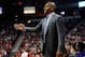 LAS VEGAS, NV - DECEMBER 28: Head coach Corliss Williamson of the Central Arkansas Bears gestures to his players during their game against the UNLV Rebels at the Thomas & Mack Center December 28, 2011 in Las Vegas, Nevada. UNLV won 124-75. (Photo by Ethan Miller/Getty Images)