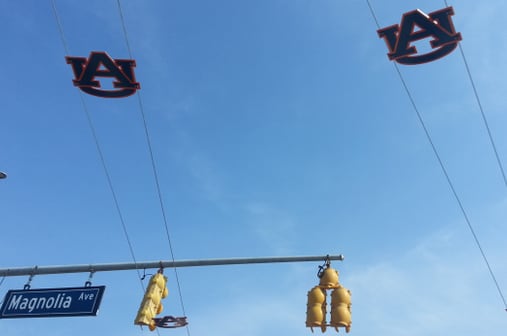 Photo: Auburn Is Putting Up Toomer's Triangle Wires