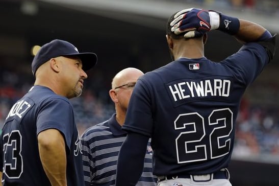 Heyward Leaves in 1st vs. Nats with Strained Neck Muscle
