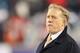 FOXBORO, MA - JANUARY 14: Denver Broncos executive vice president of football operations John Elway looks on from the field during warm ups against the New England Patriots during their AFC Divisional Playoff Game at Gillette Stadium on January 14, 2012 in Foxboro, Massachusetts. (Photo by Jim Rogash/Getty Images)