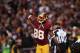 LANDOVER, MD - JANUARY 06: Pierre Garcon #88 of the Washington Redskins celebrates their first quarter touchdown against the Seattle Seahawks during the NFC Wild Card Playoff Game at FedExField on January 6, 2013 in Landover, Maryland. (Photo by Win McNamee/Getty Images)