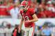 JACKSONVILLE, FL - OCTOBER 27: Marshall Morgan #13 of the Georgia Bulldogs attempts an extra point during the game against the Florida Gators at EverBank Field on October 27, 2012 in Jacksonville, Florida. (Photo by Sam Greenwood/Getty Images)