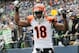 SEATTLE - OCTOBER 30: Wide receiver A.J. Green #18 of the Cincinnati Bengals celebrates after scoring a touchdown against the Seattle Seahawks at CenturyLink Field on October 30, 2011 in Seattle, Washington. (Photo by Otto Greule Jr/Getty Images)