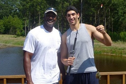 Karl Malone Took Enes Kanter Fishing, Helped Him Catch His First Fish