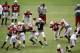 Carson Palmer throws a pass at Cards camp.
