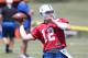 Jul 29, 2013; Anderson, IN, USA; Indianapolis Colts quarterback Andrew Luck (12) throws a pass during the Indianapolis Colts training camp at Anderson University. Mandatory Credit: Brian Spurlock-USA TODAY Sports