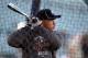 DETROIT, MI - OCTOBER 16: Avisail Garcia #34 of the Detroit Tigers warms up during batting practice against the New York Yankees during game three of the American League Championship Series at Comerica Park on October 16, 2012 in Detroit, Michigan. (Photo by Gregory Shamus/Getty Images)