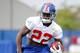 Jul 28, 2013; East Rutherford, NJ, USA; New York Giants running back David Wilson (22) during training camp at the Quest Diagnostic Training Center. Mandatory Credit: Jim O'Connor-USA TODAY Sports