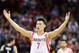 Mar 15, 2013; Houston, TX, USA; Houston Rockets point guard Jeremy Lin (7) raises his arms after a play during the fourth quarter against the Minnesota Timberwolves at Toyota Center. Mandatory Credit: Troy Taormina-USA TODAY Sports