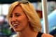 Courtney Force answers questions behind the ropes in NHRA. Credit: Gary Larsen