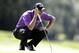 Aug 10, 2013; Rochester, NY, USA; Jim Furyk lines up his putt on the 2nd hole during the third round of the 95th PGA Championship at Oak Hill Country Club. Mandatory Credit: Winslow Townson-USA TODAY Sports