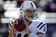 BALTIMORE, MD - JANUARY 06: Andrew Luck #12 of the Indianapolis Colts warms up against the Baltimore Ravens during the AFC Wild Card Playoff Game at M&T Bank Stadium on January 6, 2013 in Baltimore, Maryland. (Photo by Rob Carr/Getty Images)