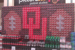 OU Logo Made from Cases of Soda