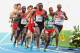 MOSCOW, RUSSIA - AUGUST 13: Isiah Kiplangat Koech of Kenya and Mo Farah of Great Britain compete during the Men's 5000 metres heats during Day Four of the 14th IAAF World Athletics Championships Moscow 2013 at Luzhniki Stadium on August 13, 2013 in Moscow, Russia. (Photo by Christian Petersen/Getty Images)