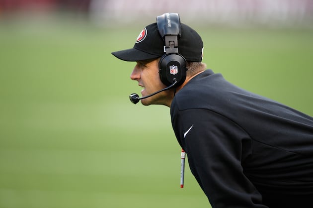 49ers Camp Report: Harbaugh Dives into Pile to Break Up Scuffle