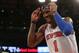 NEW YORK, NY - JANUARY 03: Amar'e Stoudemire #1 of the New York Knicks argues a call with the ref during the game against the San Antonio Spurs at Madison Square Garden on January 3, 2013 in New York City. NOTE TO USER: User expressly acknowledges and agrees that, by downloading and/or using this photograph, user is consenting to the terms and conditions of the Getty Images License Agreement. The Knicks fdefeated the Spurs 100-83. (Photo by Bruce Bennett/Getty Images)