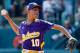 SOUTH WILLAMSPORT, PA - AUGUST 23: Pitcher Edisson Gonzalez #10 of team Panama throws to a team Mexico batter during the third inning of their Little League World Series game on August 23, 2012 in South Willamsport, Pennsylvania. (Photo by Rob Carr/Getty Images)