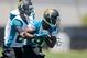May 13, 2013; Jacksonville, FL, USA; Jacksonville Jaguars running back Justin Forsett (21) runs with the ball during organized team activities at The Florida Blue Health & Wellness Practice Fields. Mandatory Credit: Phil Sears-USA TODAY Sports