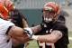 May 10, 2013; Cincinnati, OH, USA; Cincinnati Bengals second round draft pick defensive end Margus Hunt (99) works out during the Bengals rookie minicamp at Paul Brown Stadium. Mandatory Credit: David Kohl-USA TODAY Sports