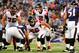 Aug 15, 2013; Baltimore, MD, USA; Atlanta Falcons quarterback Matt Ryan (2) communicates with the offensive line in the first quarter against the Baltimore Ravens at M&T Bank Stadium. Mandatory Credit: Evan Habeeb-USA TODAY Sports