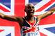 MOSCOW, RUSSIA - AUGUST 16: Mo Farah of Great Britain celebrates winning gold in the Men's 5000 metres final during Day Seven of the 14th IAAF World Athletics Championships Moscow 2013 at Luzhniki Stadium at Luzhniki Stadium on August 16, 2013 in Moscow, Russia. (Photo by Julian Finney/Getty Images)