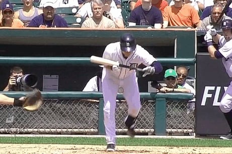 Watch: Iglesias Gets HBP in Groin