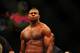 Dec. 30, 2011; Las Vegas, NV, USA; UFC fighter Alistair Overeem during a heavyweight bout at UFC 141 at the MGM Grand Garden event center. Mandatory Credit: Mark J. Rebilas-USA TODAY Sports