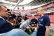 LONDON, ENGLAND - AUGUST 8: Arsenal Manager Arsene Wenger is interviewed by media during the Goal Decision System (GDS) media event at the Emirates Stadium on August 8, 2013 in London, England. (Photo by Jan Kruger/Getty Images)