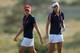 PARKER, CO - AUGUST 16: (L-R) Stacy Lewis and Lexi Thompson of the United States Team prepare to putt on the 18th hole as they were defeated by one hole by Suzann Pettersen of Norway and Carlota Ciganda of Spain and the European Team during the afternoon four-ball matches at the 2013 Solheim Cup on August 16, 2013 at the Colorado Golf Club in Parker, Colorado. (Photo by Doug Pensinger/Getty Images)