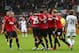 SWANSEA, WALES - AUGUST 17: Danny Welbeck (3R) of Manchester United celebrates with team mates after scoring his sides second goal during the Barclays Premier League match between Swansea City and Manchester United at the Liberty Stadium on August 17, 2013 in Swansea, Wales. (Photo by Michael Steele/Getty Images)