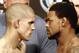 Aug 16, 2013; Boston, MA, USA; Joe Lauzon (left) stares at Michael Johnson during the weigh-in for their UFC fight at TD Garden tomorrow night. Mandatory Credit: Winslow Townson-USA TODAY Sports